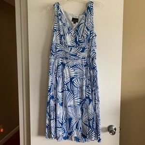 Blue and White sleeveless dress